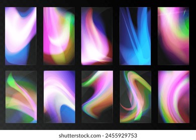Crystal set light glasses rainbow reflection effect.Template optical,lights,glare.	
