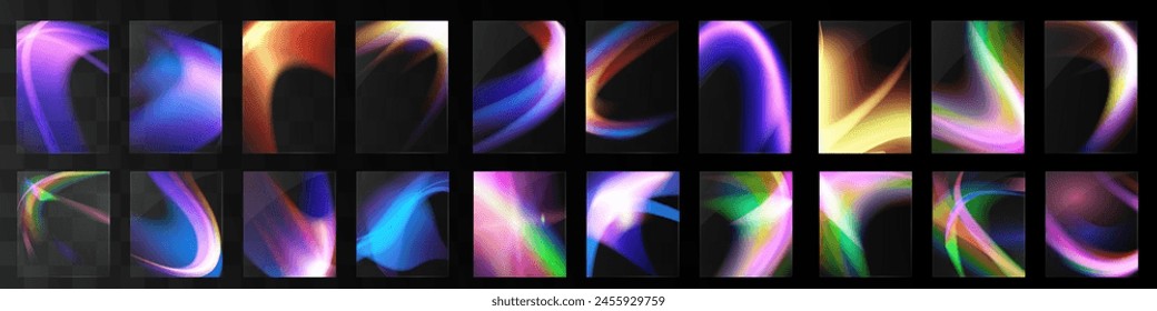 Crystal set light glasses rainbow reflection effect.Template optical,lights,glare.	
