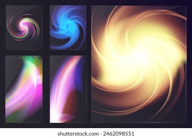 Cristal conjunto de gafas de luz efecto de reflexión arco iris. Plantilla óptica, luces, brillo.	