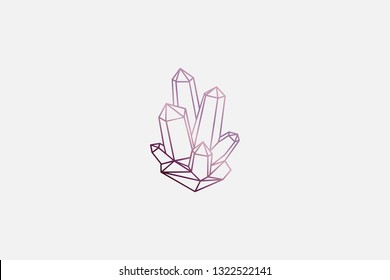Crystal Set Line Art Design