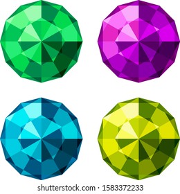 Crystal set on a white background
