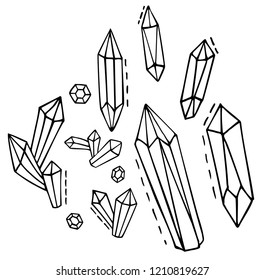 Crystal Set Polyhedrons Linear Shapes Collection Stock Vector (Royalty ...