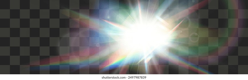 
Efecto de luz de forma de cristal. Vector brillante animado. Ilustración para la iluminación.