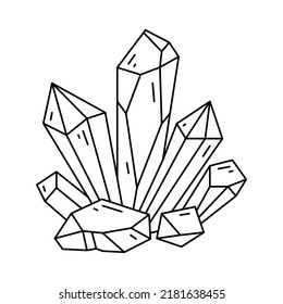 Crystal Shape Quartz Icon Line Art Stock Vector (Royalty Free ...