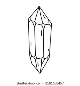 Crystal Shape Quartz Icon Line Art Stock Vector (Royalty Free ...