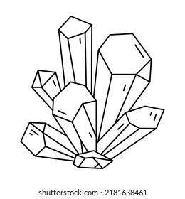 Forma de cristal, icono de cuarzo. Piedra de gema de arte en línea. Elemento de diseño geológico geométrico.