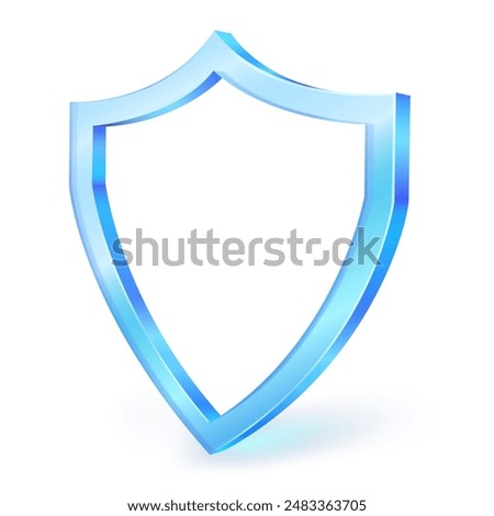 Crystal shield symbolizing protection. 3D icon isolated on white background. Vector illustration for graphic design, Ux design.