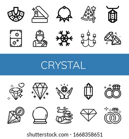 iconos muy simples. Contiene iconos como collar, hockey sobre aire, anillo de boda, minero, copo de nieve, asistente, candelabro, gema, diamante, bola de cristal, se pueden utilizar para web, móvil y logotipo