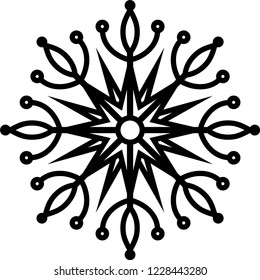 Crystal of snow silhouette