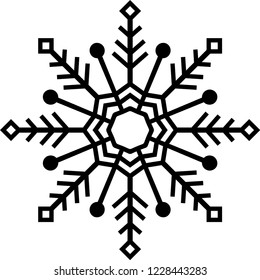 Crystal of snow silhouette