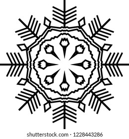 Crystal of snow silhouette
