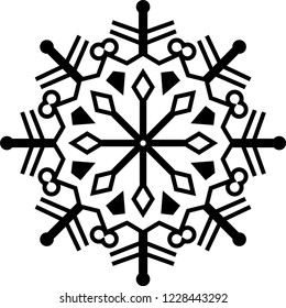 Crystal of snow silhouette