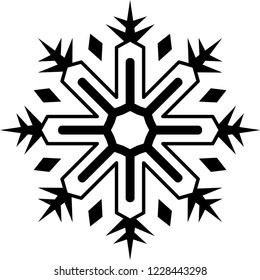 Crystal of snow silhouette