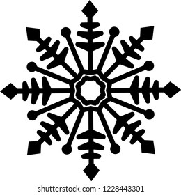 Crystal of snow silhouette