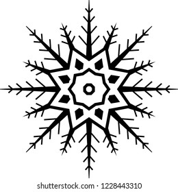 Crystal of snow silhouette