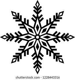 Crystal of snow silhouette
