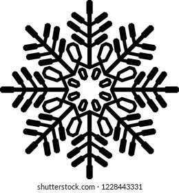 Crystal of snow silhouette