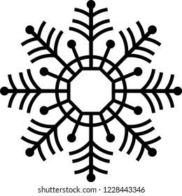 Crystal of snow silhouette