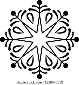 Crystal of snow silhouette