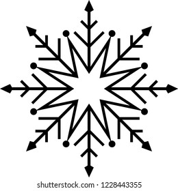 Crystal of snow silhouette