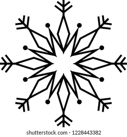 Crystal of snow silhouette