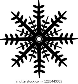Crystal of snow silhouette