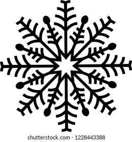 Crystal of snow silhouette