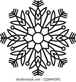 Crystal of snow silhouette