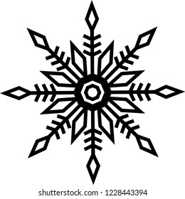 Crystal of snow silhouette