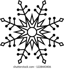Crystal of snow silhouette