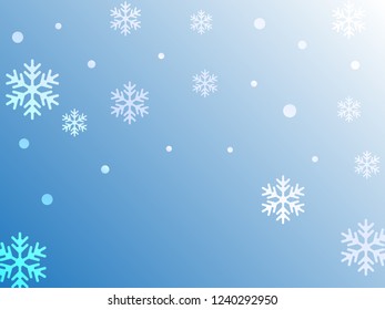 Crystal snowflake and circle shapes vector backdrop. Macro winter snow confetti scatter poster background. Flying colorful gradient snow flakes background, trendy water crystals vector.