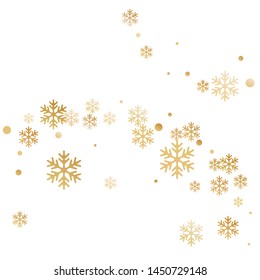 Crystal snowflake and circle shapes vector design. Windy winter snow confetti scatter flyer background. Falling colorful gradient snow flakes background, winter water crystals vector.