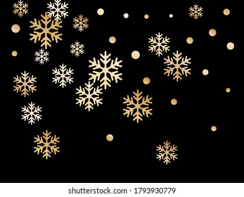 El copo de nieve de cristal y el círculo forman la ilustración vectorial. Fondo de la tarjeta de dispersión de confeti de invierno macro. Flying colorful gradiente nieve flakes fondo, cristales de agua de invierno vectores.
