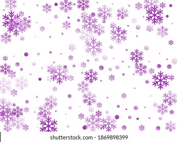 Kristallschneeflocken und Kreise formen Vektordesign. Minimaler Winterschnee Konfetti Streuung Banner Hintergrund. Fliegender Farbverlauf-Schnee flattert Hintergrund, fantastische Wasserkristalle Konfetti.