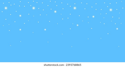 Crystal snowflake and circle shapes. Winter snow confetti. Vector illustration. EPS 10.