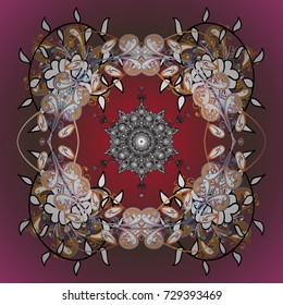 crystal snowflake in colors on background. Vector illustration.