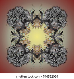 Crystal snowflake in colors on background. Vector illustration.