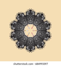 Crystal snowflake in colors on colored background. Vector illustration.