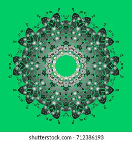 Crystal snowflake in colors on colored background. Vector illustration.