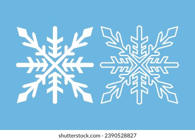 crystal snowflake element isolated icon outline design winter decorative vector illustration