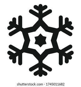 Crystal snowflake icon. Simple illustration of crystal snowflake vector icon for web design isolated on white background