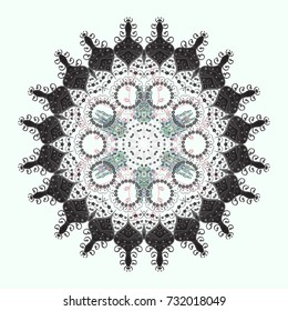 Crystal snowflake in neutral, gray and brown colors on neutral, gray and brown colors. Vector illustration.