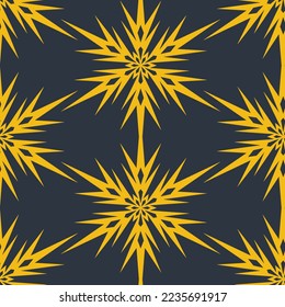 Copo de nieve de cristal sobre fondo oscuro sin fisuras para el diseño textil y de álbumes. Ilustración de vectores de estilo simplemente plano