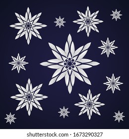 Crystal Snowflake snowy christmas pattern