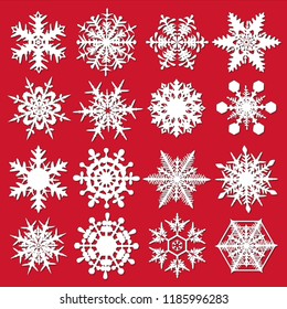Crystal snowflakes - vector set for designers