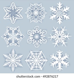 Crystal snowflakes - vector set for designers