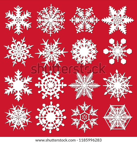 Crystal snowflakes - vector set for designers
