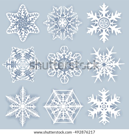 Crystal snowflakes - vector set for designers