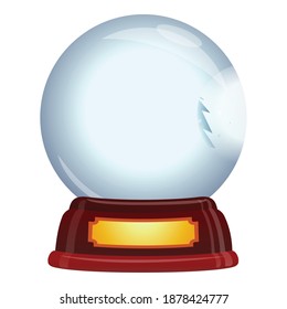 Crystal snowglobe icon. Cartoon of crystal snowglobe vector icon for web design isolated on white background