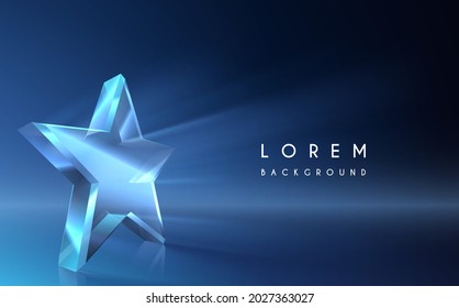 Crystal star shape with light effect